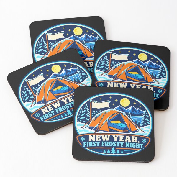 Item preview, New Year First Frosty Night Winter Camping designed and sold by DreamLayerStudio.