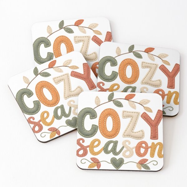 Item preview, ​Cozy Season Felt Stitched Autumn Typography designed and sold by crystalar95.