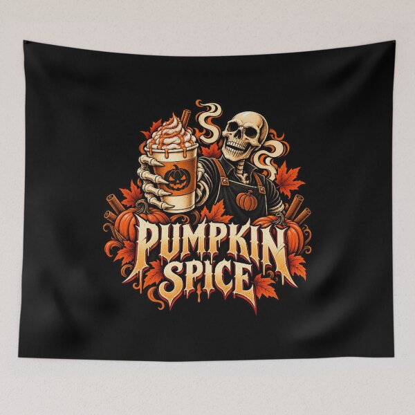Item preview, Pumpkin Spice Skeleton Fall Coffee designed and sold by Pandaburba.