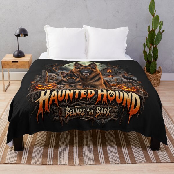 Item preview, Haunted Hound Beware the Bark designed and sold by PawPlanetPro.