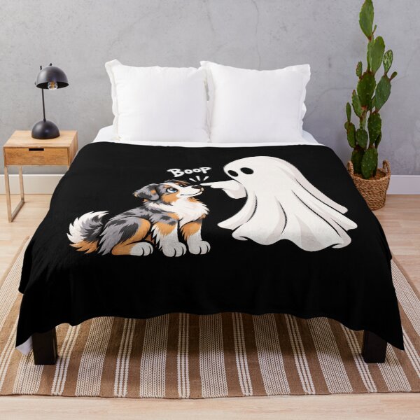 Item preview, Funny Ghost Australian Shepherd Dog Boop Halloween Design Mom Dad designed and sold by rafaeltto.