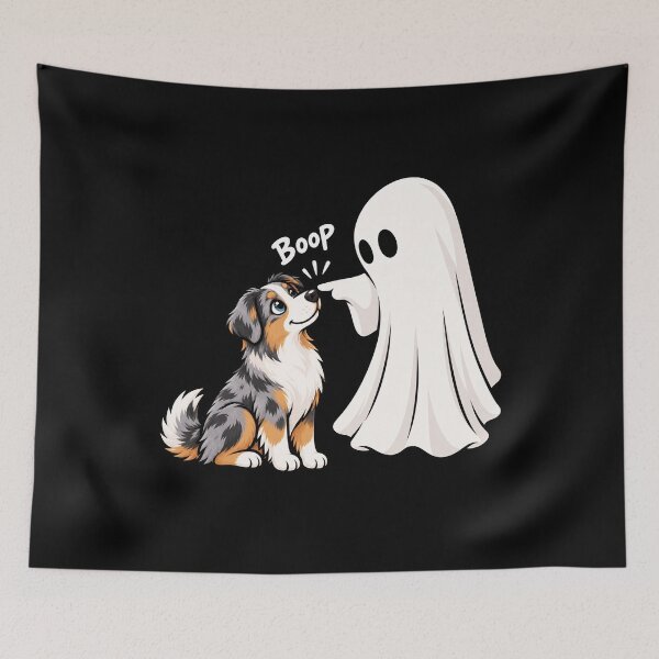Item preview, Funny Ghost Australian Shepherd Dog Boop Halloween Design Mom Dad designed and sold by rafaeltto.