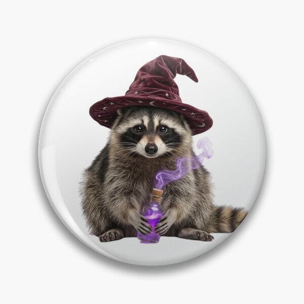 Item preview, Cute Witch Raccoon with Magic Potion Bottle designed and sold by OlesiaCraft.