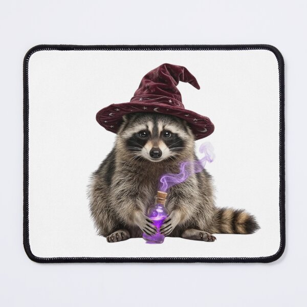 Item preview, Cute Witch Raccoon with Magic Potion Bottle designed and sold by OlesiaCraft.