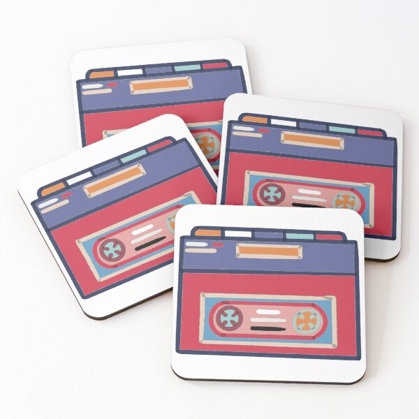 Item preview, Red & Purple Retro Cassette Tape - Colourful Vintage Line Drawing designed and sold by iampaulmorris.