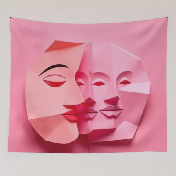 Item preview, Pink Origami Face designed and sold by RAISC.