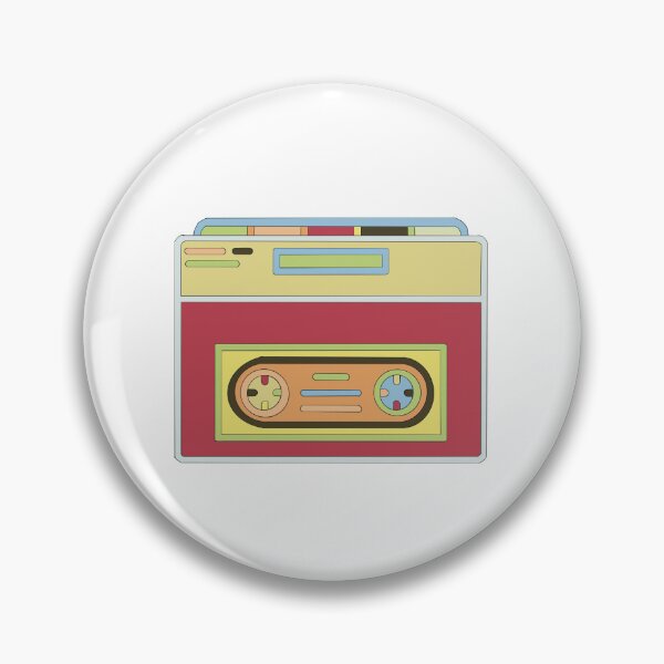 Item preview, Yellow & Red Retro Cassette Tape - Colourful Vintage Line Drawing designed and sold by iampaulmorris.