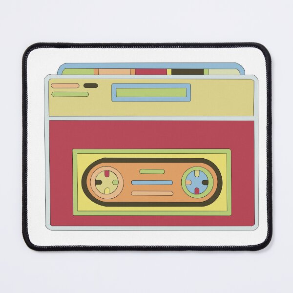 Item preview, Yellow & Red Retro Cassette Tape - Colourful Vintage Line Drawing designed and sold by iampaulmorris.
