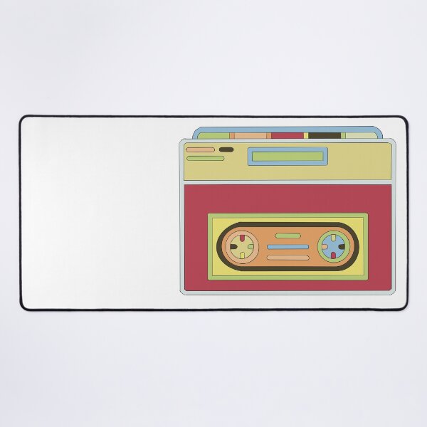 Item preview, Yellow & Red Retro Cassette Tape - Colourful Vintage Line Drawing designed and sold by iampaulmorris.