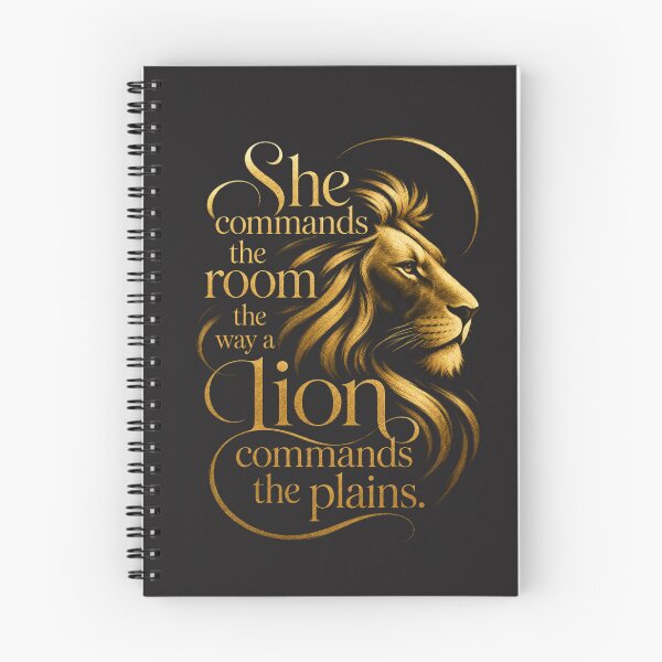 Item preview, She Commands The Room The Way A Lion Commands The Plains - Elegant Gold Lion Female Entrepreneur Boss Babe Quote Art designed and sold by Bennie Singh.