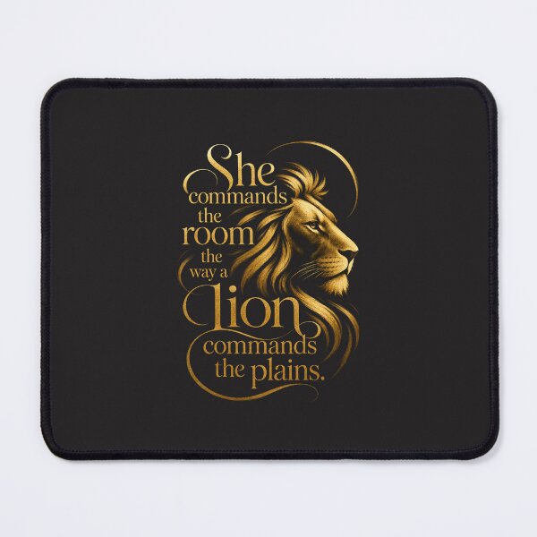 Item preview, She Commands The Room The Way A Lion Commands The Plains - Elegant Gold Lion Female Entrepreneur Boss Babe Quote Art designed and sold by Bennie Singh.