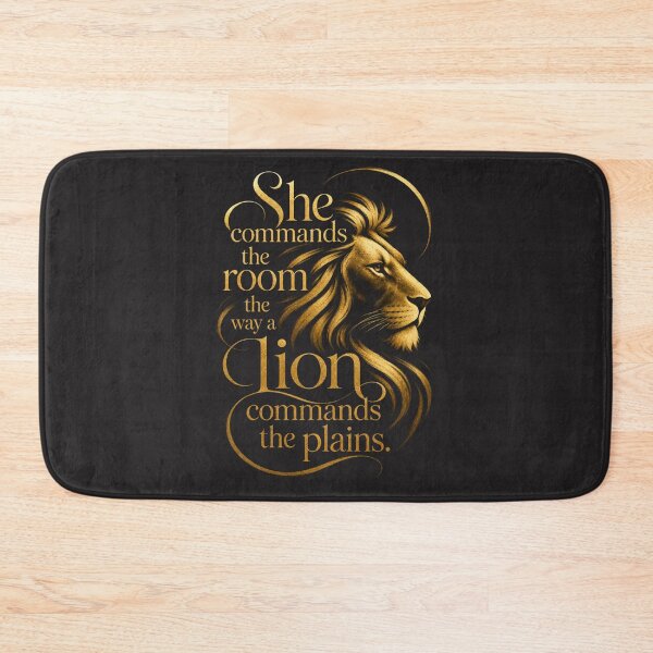 Item preview, She Commands The Room The Way A Lion Commands The Plains - Elegant Gold Lion Female Entrepreneur Boss Babe Quote Art designed and sold by Bennie Singh.