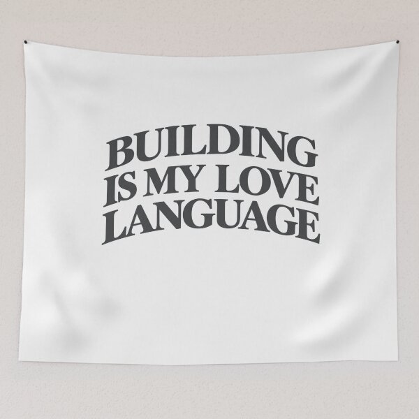 Item preview, Building Is My Love Language Retro Typography Builder Maker designed and sold by Creative Spark.