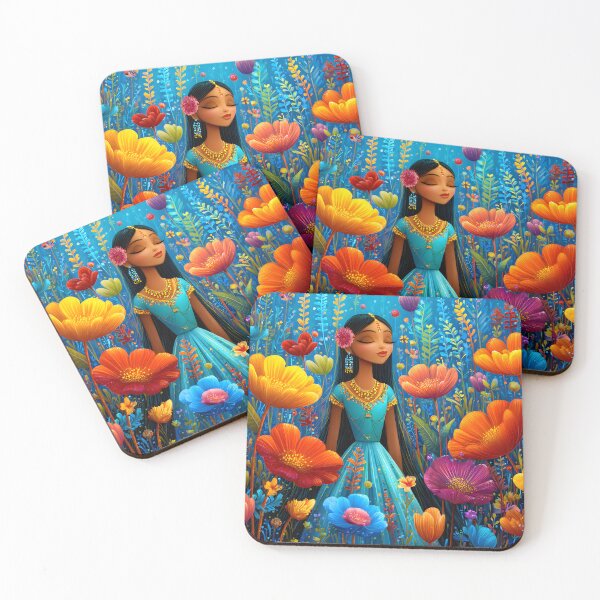Item preview, Colorful Woman in Flower Garden with Joyful Vibes designed and sold by Artessie.