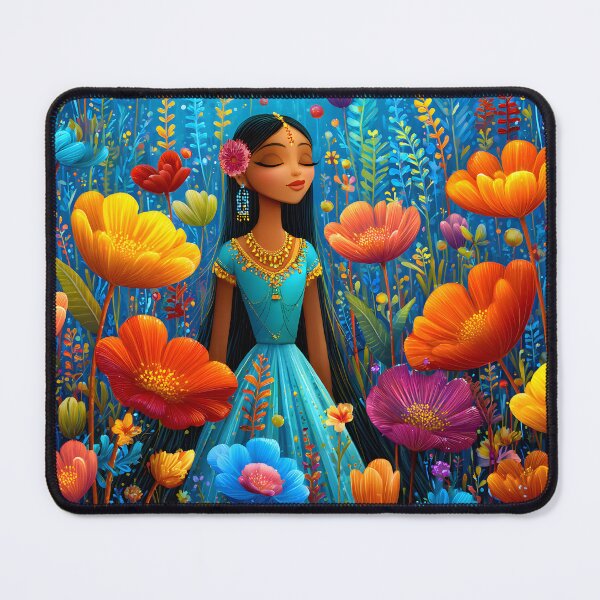 Item preview, Colorful Woman in Flower Garden with Joyful Vibes designed and sold by Artessie.