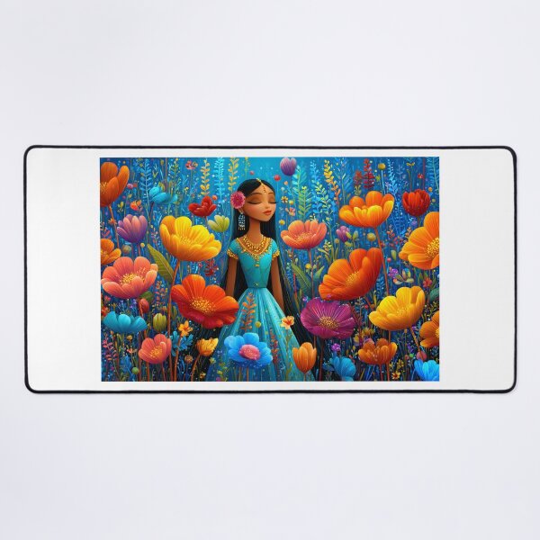 Item preview, Colorful Woman in Flower Garden with Joyful Vibes designed and sold by Artessie.