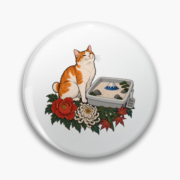 Item preview, Orange Cat Japanese Zen Garden Litter Box  designed and sold by Old's Cool Cat Studio.
