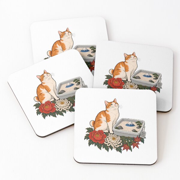 Item preview, Orange Cat Japanese Zen Garden Litter Box  designed and sold by Old's Cool Cat Studio.