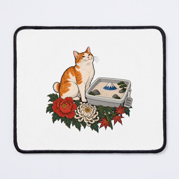 Item preview, Orange Cat Japanese Zen Garden Litter Box designed and sold by Old's Cool Cat Studio.