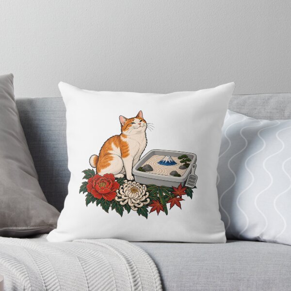 Item preview, Orange Cat Japanese Zen Garden Litter Box  designed and sold by Old's Cool Cat Studio.