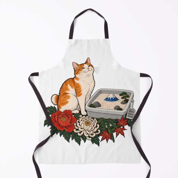 Item preview, Orange Cat Japanese Zen Garden Litter Box  designed and sold by Old's Cool Cat Studio.