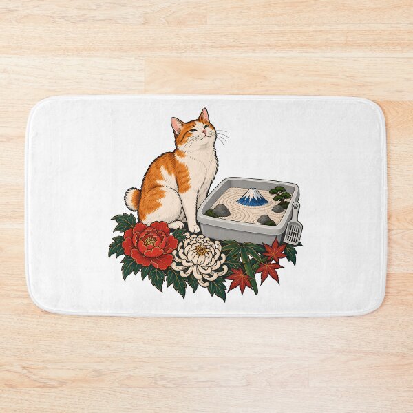 Item preview, Orange Cat Japanese Zen Garden Litter Box  designed and sold by Old's Cool Cat Studio.