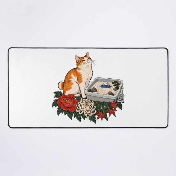 Item preview, Orange Cat Japanese Zen Garden Litter Box designed and sold by Old's Cool Cat Studio.