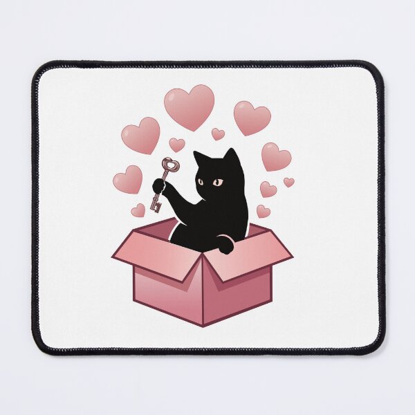 Item preview, Cute Black Cat in Box Holding Heart Key designed and sold by prapapon.