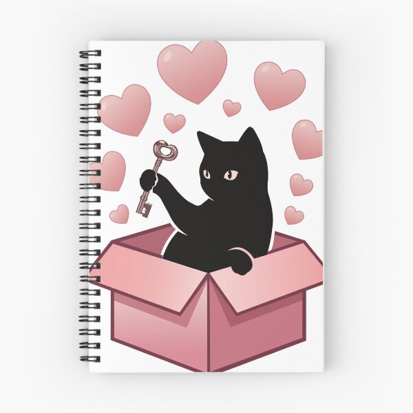 Item preview, Cute Black Cat in Box Holding Heart Key designed and sold by prapapon.