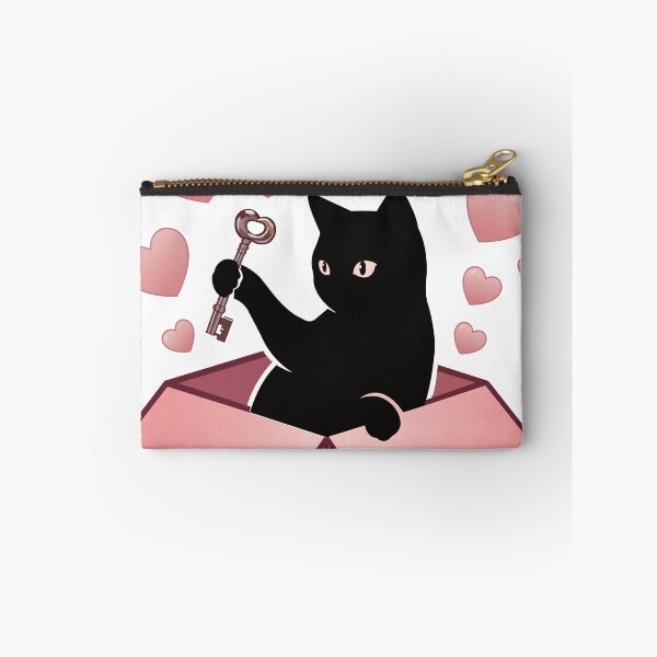 Item preview, Cute Black Cat in Box Holding Heart Key designed and sold by prapapon.