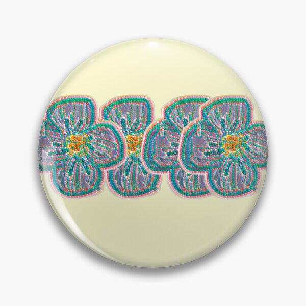 Item preview, Beaded Mosaic Flower Border - Teal and Pink Floral Band designed and sold by BalkanBloomArt.