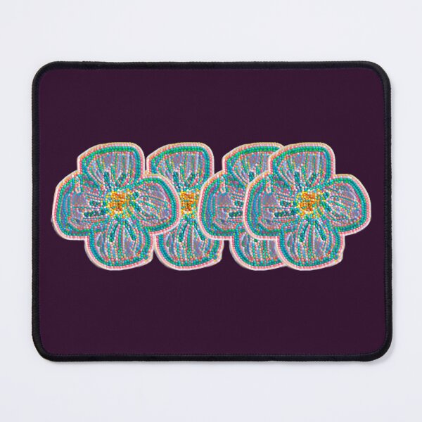 Item preview, Beaded Mosaic Flower Border - Teal and Pink Floral Band designed and sold by BalkanBloomArt.