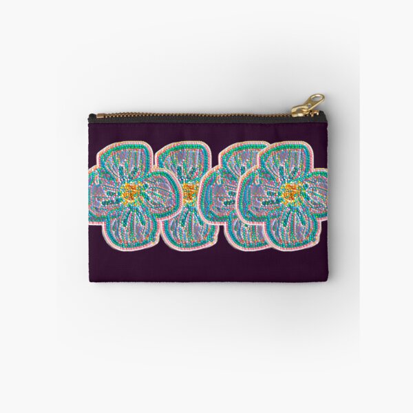 Item preview, Beaded Mosaic Flower Border - Teal and Pink Floral Band designed and sold by BalkanBloomArt.