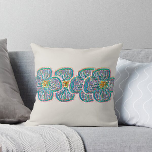 Item preview, Beaded Mosaic Flower Border - Teal and Pink Floral Band designed and sold by BalkanBloomArt.