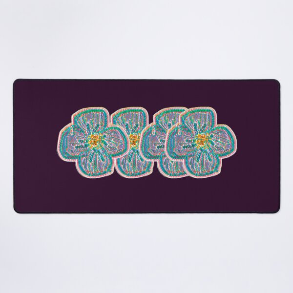Item preview, Beaded Mosaic Flower Border - Teal and Pink Floral Band designed and sold by BalkanBloomArt.