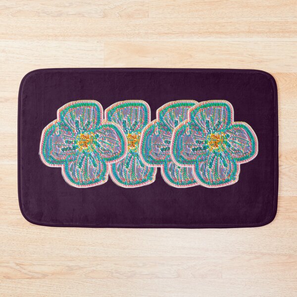 Item preview, Beaded Mosaic Flower Border - Teal and Pink Floral Band designed and sold by BalkanBloomArt.