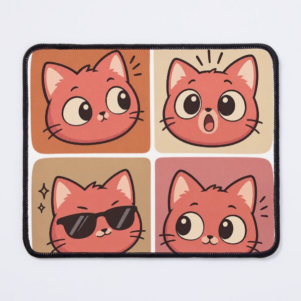 Item preview, Kawaii Cat Faces Retro Expression Grid designed and sold by Hawkiji.