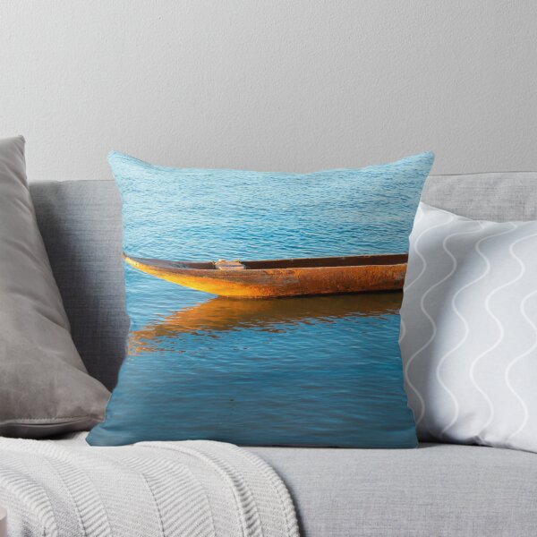 Item preview, Wooden Canoe Moored on Calm River Waters at Sunset in Cachoeira Bahia designed and sold by ThaCriações.
