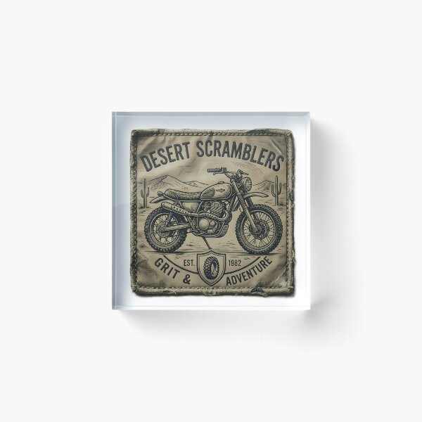 Item preview, Desert Scramblers Vintage Motorcycle Adventure Patch   designed and sold by SnapStickerHub.