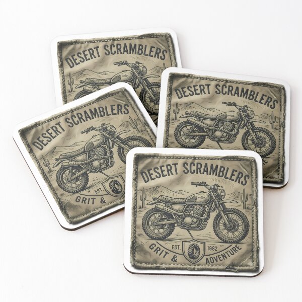 Item preview, Desert Scramblers Vintage Motorcycle Adventure Patch   designed and sold by SnapStickerHub.