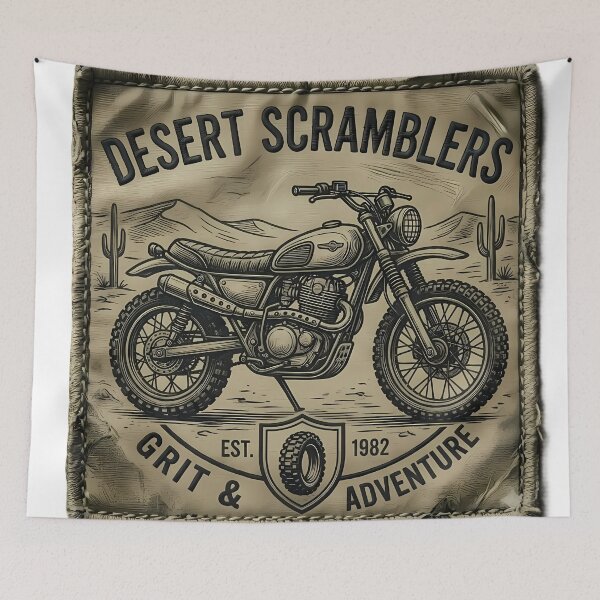 Item preview, Desert Scramblers Vintage Motorcycle Adventure Patch   designed and sold by SnapStickerHub.