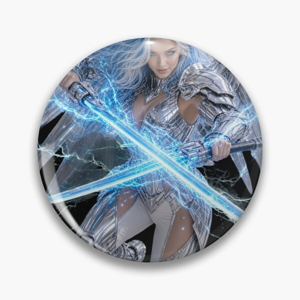 Item preview, Cyber Jedi 3 Master Ultimate Valkyrie Silver Armor Art designed and sold by EvolutionMerch.