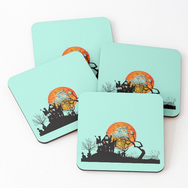 Item preview, Spooky Haunted House and Blood Moon Halloween Silhouette Design designed and sold by SolutionsArt.
