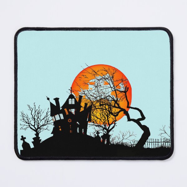 Item preview, Spooky Haunted House and Blood Moon Halloween Silhouette Design designed and sold by SolutionsArt.