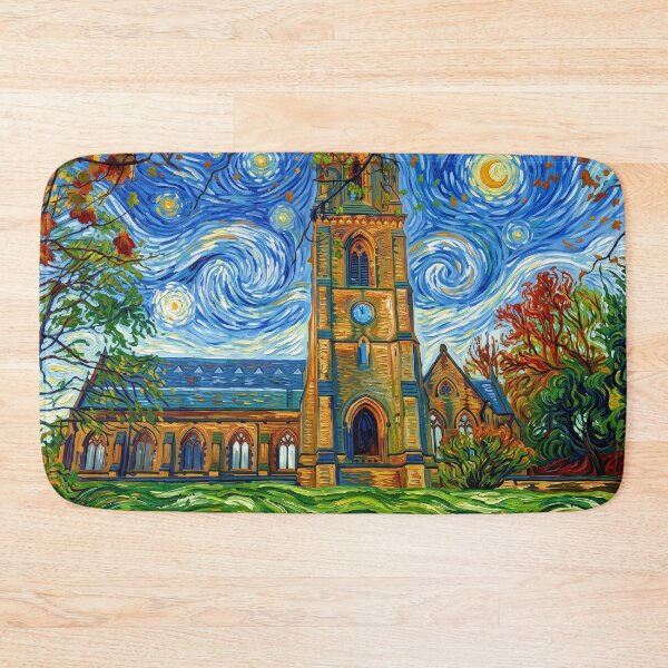 Item preview, Todmorden Unitarian Church in a Starry Night Style designed and sold by ArtworkNorth.