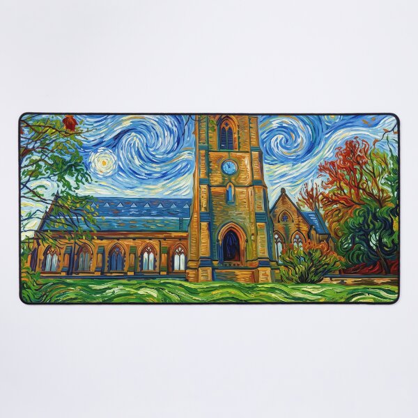 Item preview, Todmorden Unitarian Church in a Starry Night Style designed and sold by ArtworkNorth.