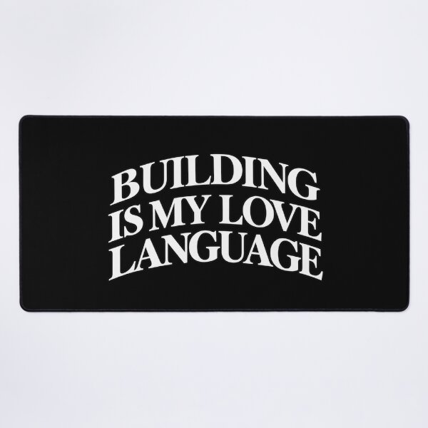 Item preview, Building Is My Love Language Retro Outline Lettering Builder designed and sold by Creative Spark.
