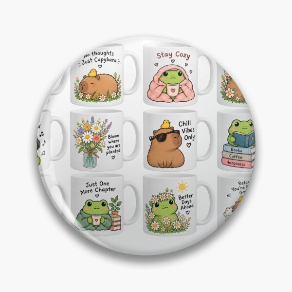 Item preview, Cute Frog & Capybara Cozy Mug – Coffee, Good Vibes & Happy Days designed and sold by dixson777.