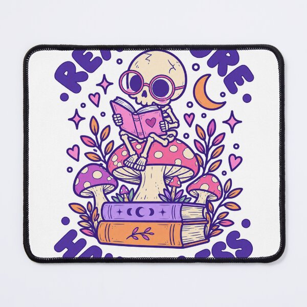 Item preview, Read More Haunt Less Reading Skeleton on Mushroom Book designed and sold by LongIslandDesgn.