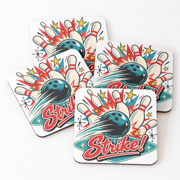 Item preview, Strike Retro Bowling Ball Skittles 50s Rockabilly designed and sold by LongIslandDesgn.